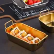 Stainless Steel Gold Serving Plate for Chicken & Chips - 1