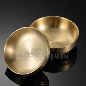 304 Stainless Steel Double Wall Golden Sauce Bowl (13-inch)