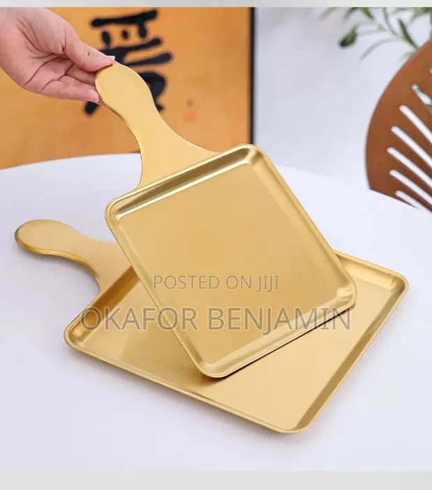 High Quality Stainless Steel Golden Square Platter - 1