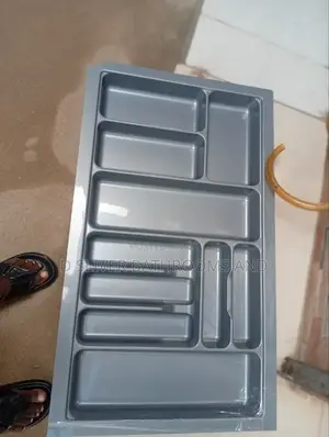 In-Built Cabinet Cutlery Spoon Organizer Tray - Grey