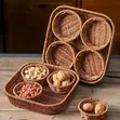 Rattan Woven Multipurpose Snack & Food Storage Basket Tray - 2