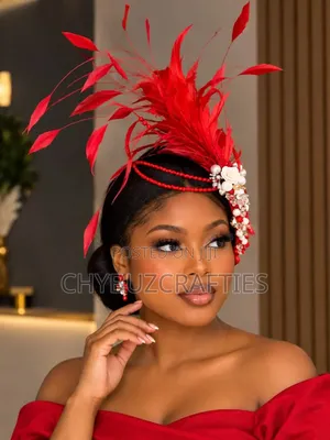 Red Feather Fascinator Headpiece