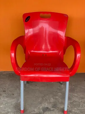 Stainless Leg Plastic Chairs - Red