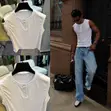 Men's Button Tank Top - Beige - 2