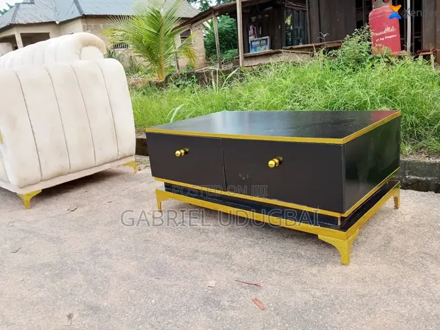 Brand New Square Center Table - Black & White - 1