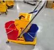 Commercial Double-Bucket Mop Wringer Trolley - 1
