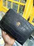 Classy Leather Armpit Purse - Black - 3