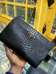 Classy Leather Armpit Purse - Black - 4