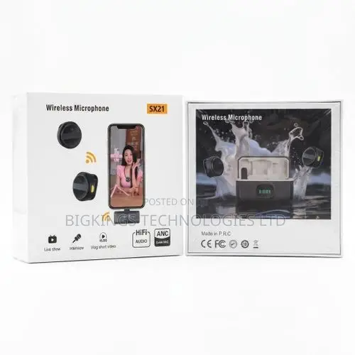 SX21 2-in-1 Dual Wireless Lapel Microphone System - HiFi ANC - 1