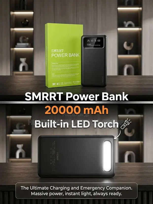 SMRRT 20000mAh Power Bank with LED Torch - 1