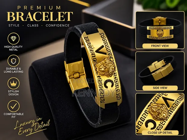Versace Style Bracelet - Gold Plated - 1