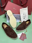 Gaskiyar Loro Piana Summer Walk Loafers - Brown Suede - 1