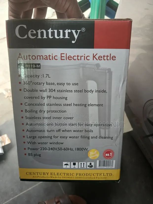 Century Automatic Electric Kettle - Black - 1