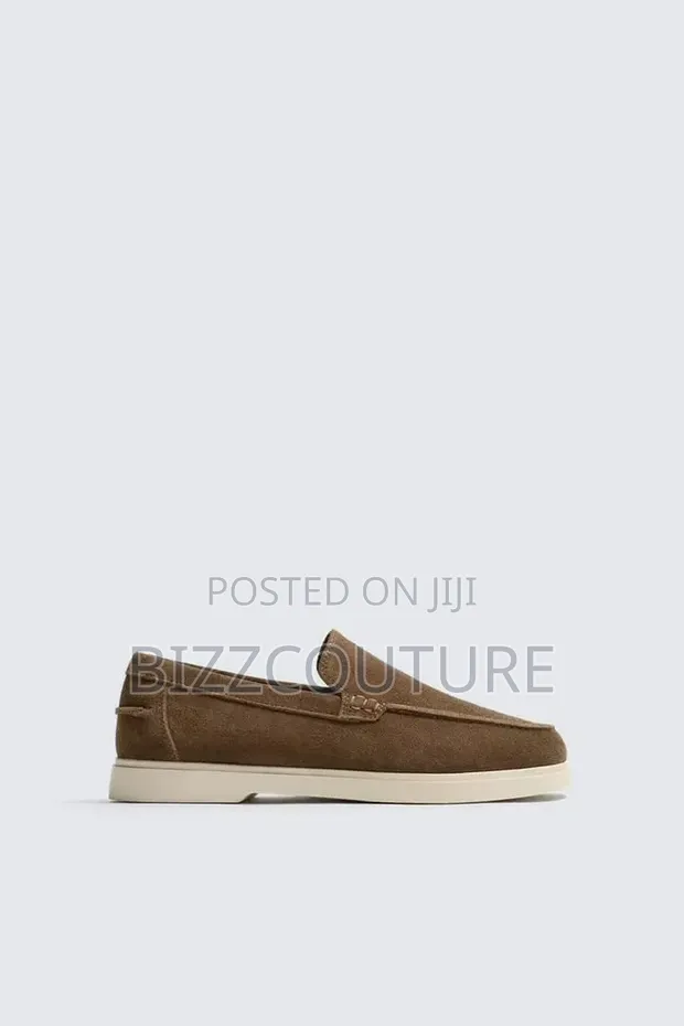 Original Zara Men's Loafers - Brown Suede - 1