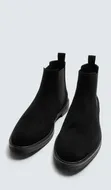 Original Zara Men's Chelsea Boots - Black Leather - 1