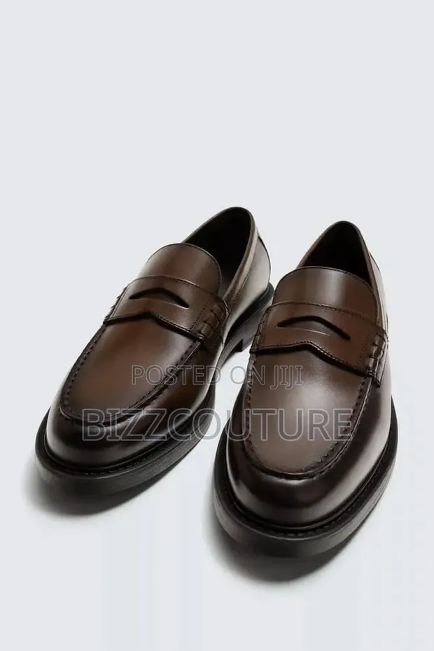 Original Zara Men's Loafers - Brown Leather - 1
