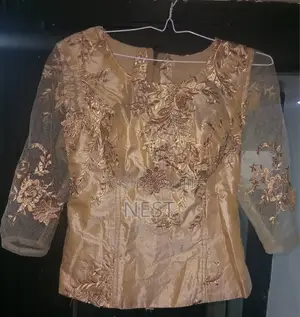 Brocade Lace Blouse - Gold