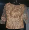 Brocade Lace Blouse - Gold - 1