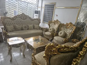 Royal Egyptian 10-Seater Sofa with Center Table & Stools