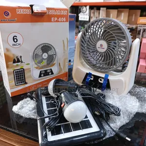 Easy Power Rechargeable Mini Solar Table Fan with LED Light & Power Bank