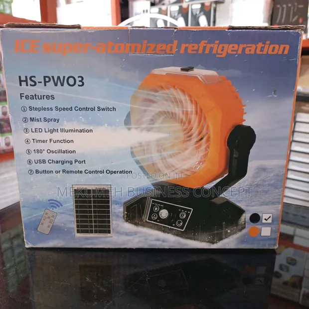 Ice Super Atomized Refrigeration Fan with LED Light & USB - 1