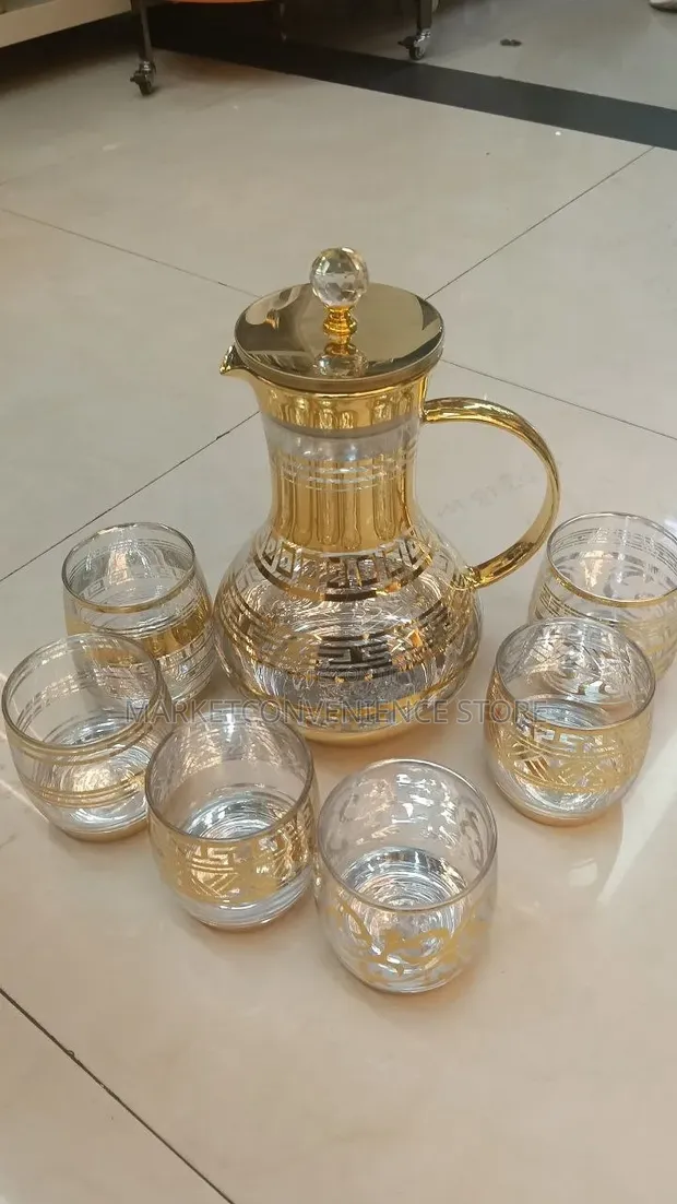 Luxury Glass Water Pitcher tare da Kofuna 6 - 1
