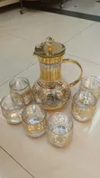 Luxury Glass Water Pitcher with 6 Cups - 1