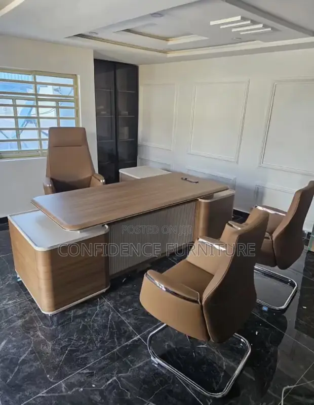 Complete Executive Table and 3 Chairs Set - Brand New - 1