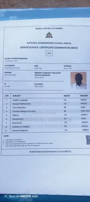Receptionist CV - Emmanuel Ayomide Salem
