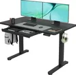 Black Electric Sit-Stand Desk with Drawer (120cm) - 2