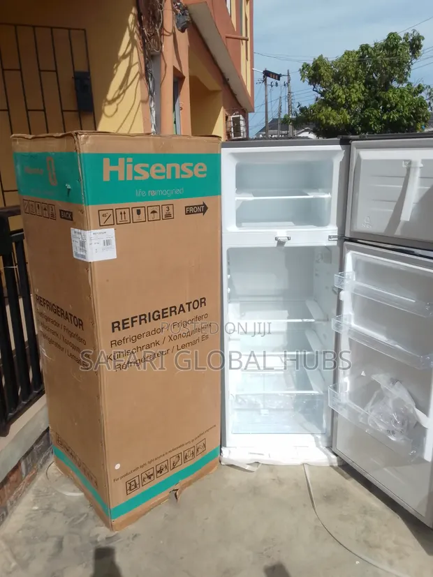 Brand New Hisense 205L Double Door Refrigerator - Silver - 1