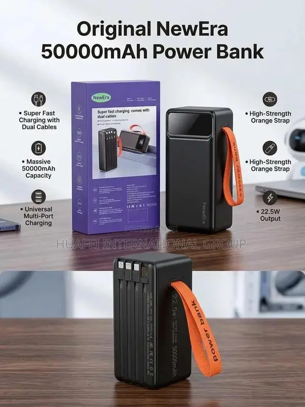 NewEra 50000mAh Power Bank Mai Gina Cables & Digital Display - 1