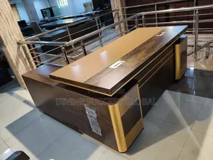 Modern Luxury Executive Office Table with Extension and Drawer