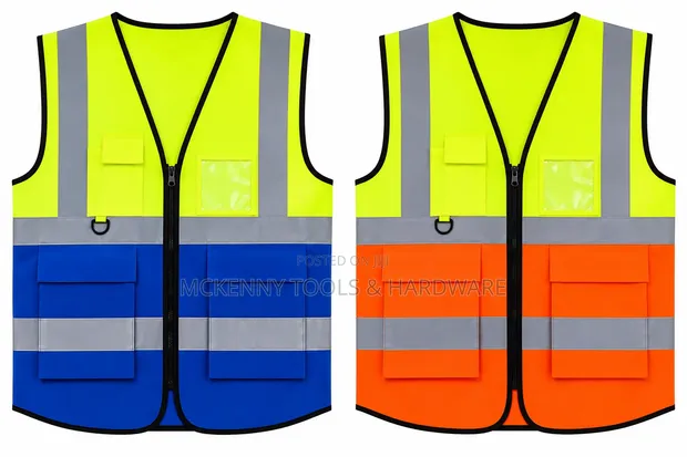 High Visibility Reflective Safety Vest with Pockets & Zip - 1