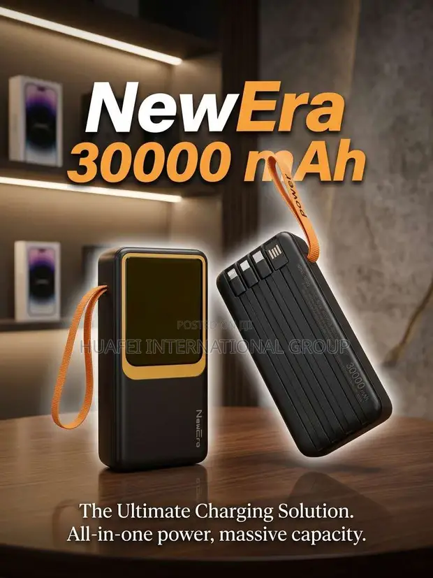 NewEra 30000mAh Power Bank with 4 Built-in Cables - 1