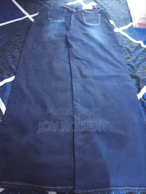 Styled Palazzo Jeans - Blue, Size L