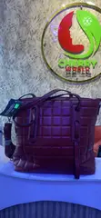 Via Victoria Classic Tote Bag - Burgundy - 1