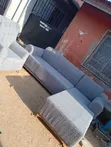 Home Interiors L-Shape Sofa - Blue, Brand New - 1