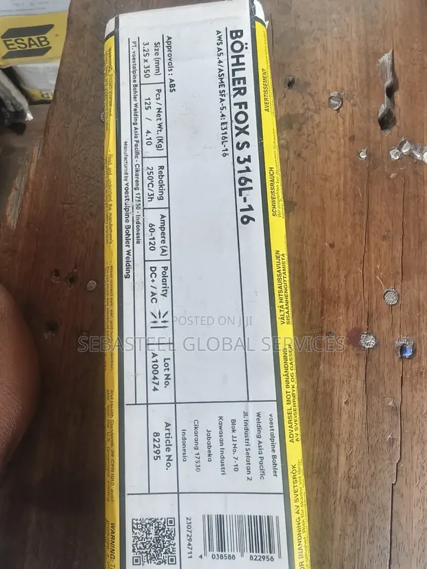 Böhler FOX S 316L Bakin Karfe Kayi Electrodes 3.25mm - 1