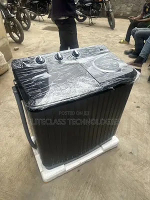 LG Jet Black Twin Tub Washing Machine - Model P800R3AGNC