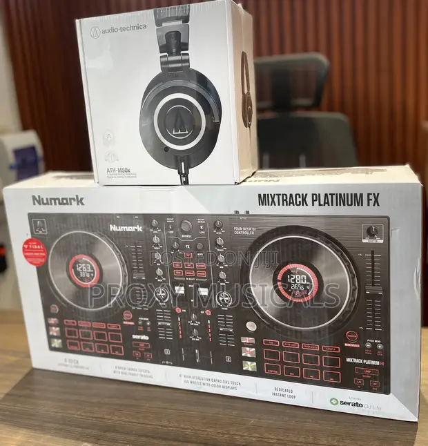 Numark Mixtrack Platinum FX & Audio-Technica ATH-M50x Headphone - 1