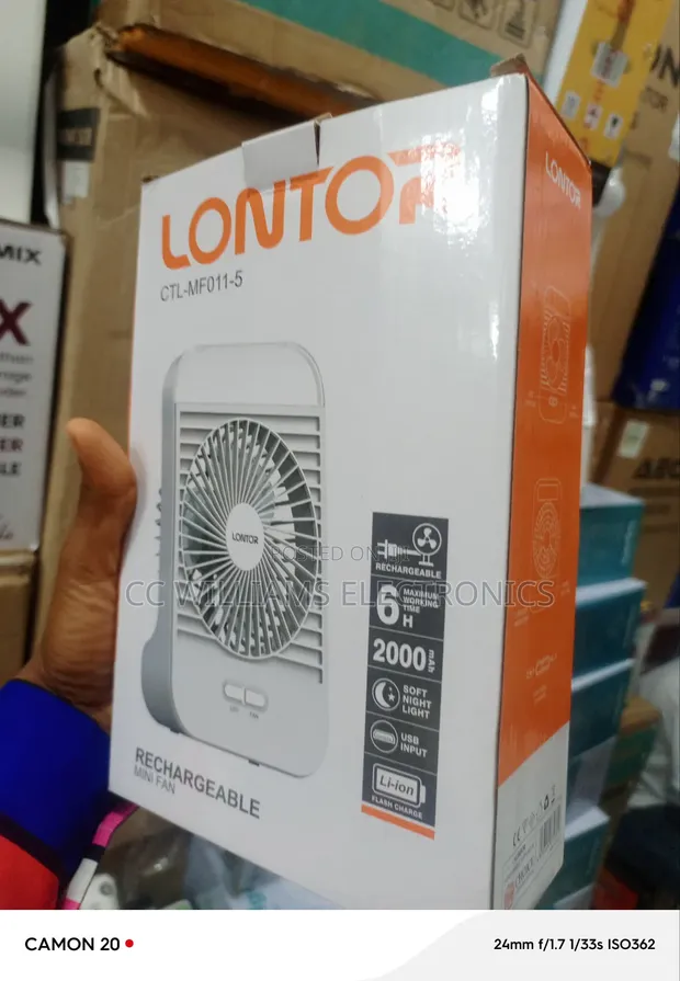 Lontor Mai Sake Gina Mini Fan Mai Hasken LED - 1