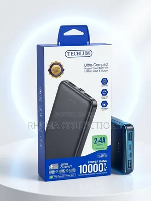 Techlum 10,000mAh Karamin Power Bank Mai Tsauri