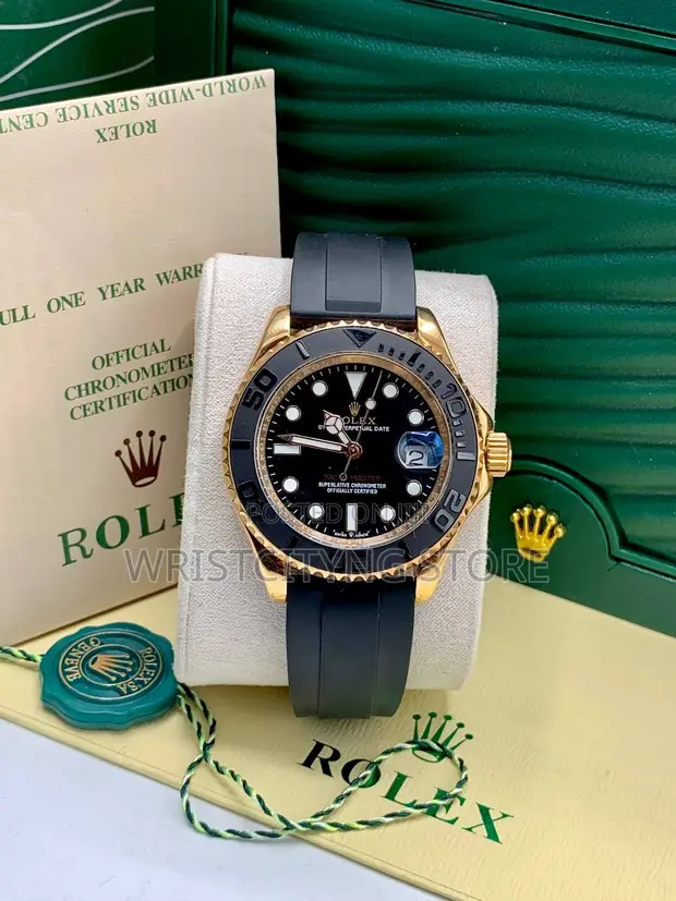 Luxury Rolex Gold & Black Wristwatch - 1