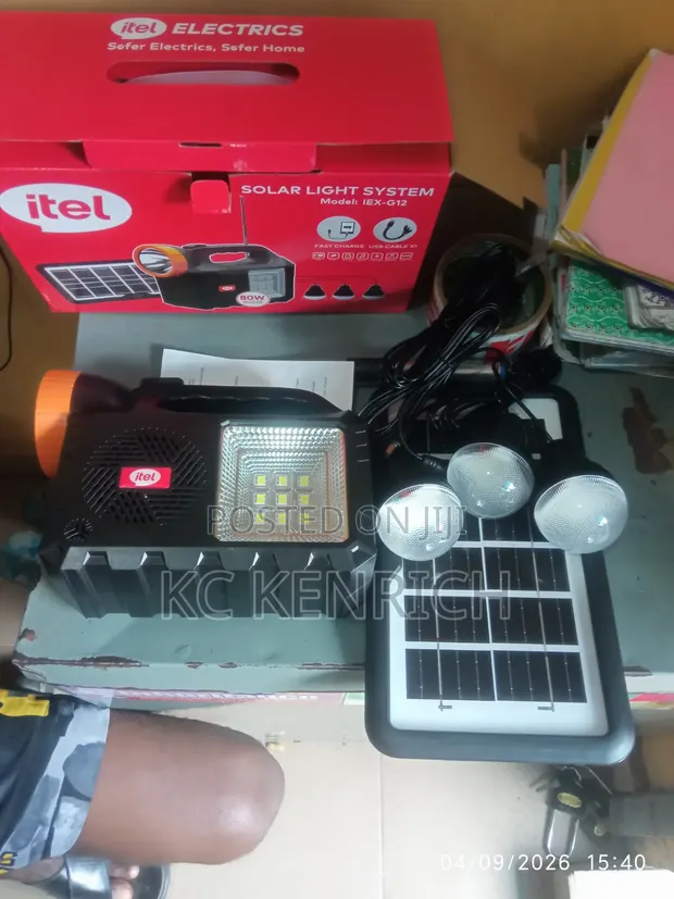 Itel Solar Light with Bluetooth and FM Radio (3 Bulbs) - 1