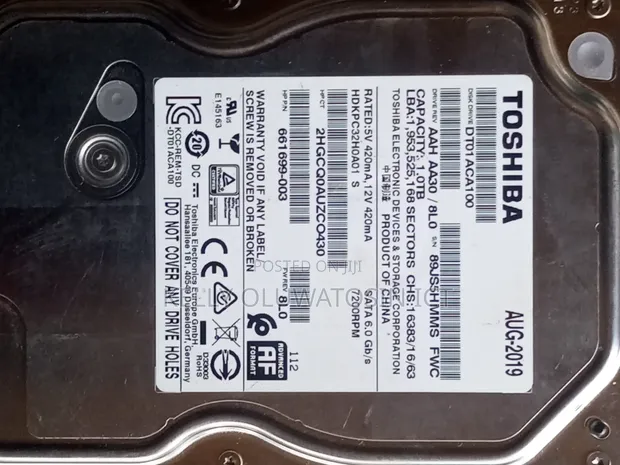 Toshiba 1TB HDD 7200 RPM - 1