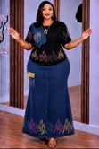 New Agraria Classic Design Jean Top and Skirt Set - 1