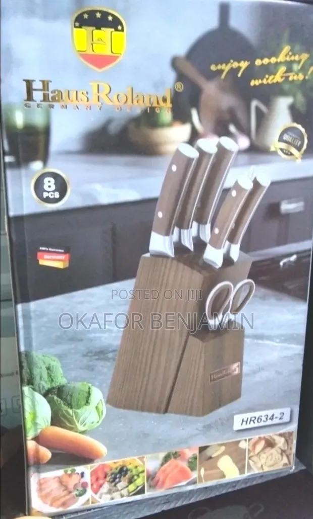 Haus Roland Wooden Stand Kitchen Knife Set - 1