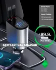 4-in-1 Car Charger Mai Dual Retractable USB-C PD Fast Charging - 1