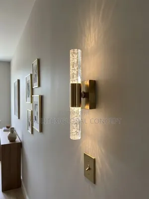 Luxury Crystal LED Wall Sconce Tare da Gilashin Bubble-Textured